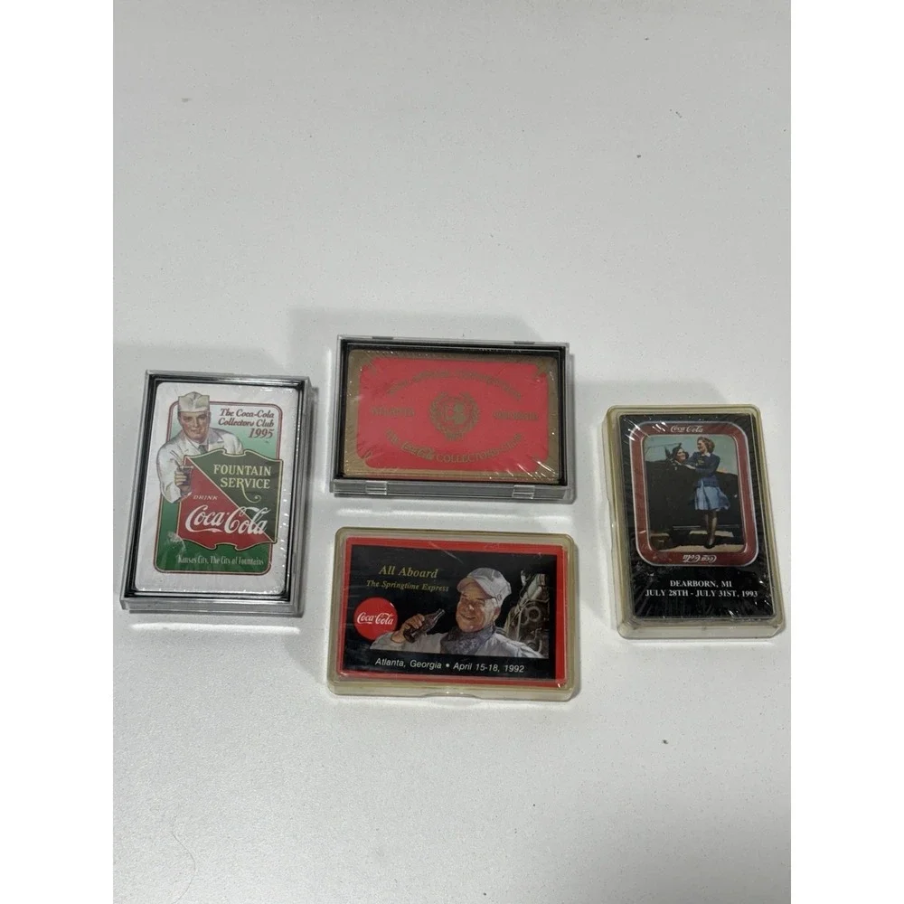 Vintage Coca‎ Cola 4 Deck Playing Cards Collectors Club